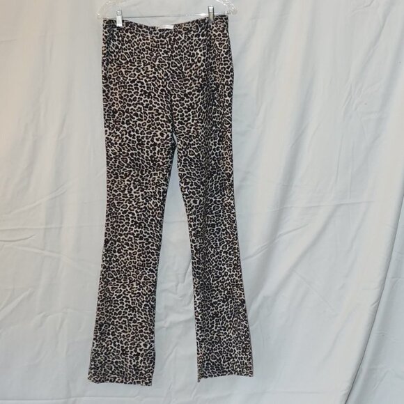 Anine Bing Cheetah Animal Print Stretch Split Release Flare Pants Lg - Picture 1 of 7